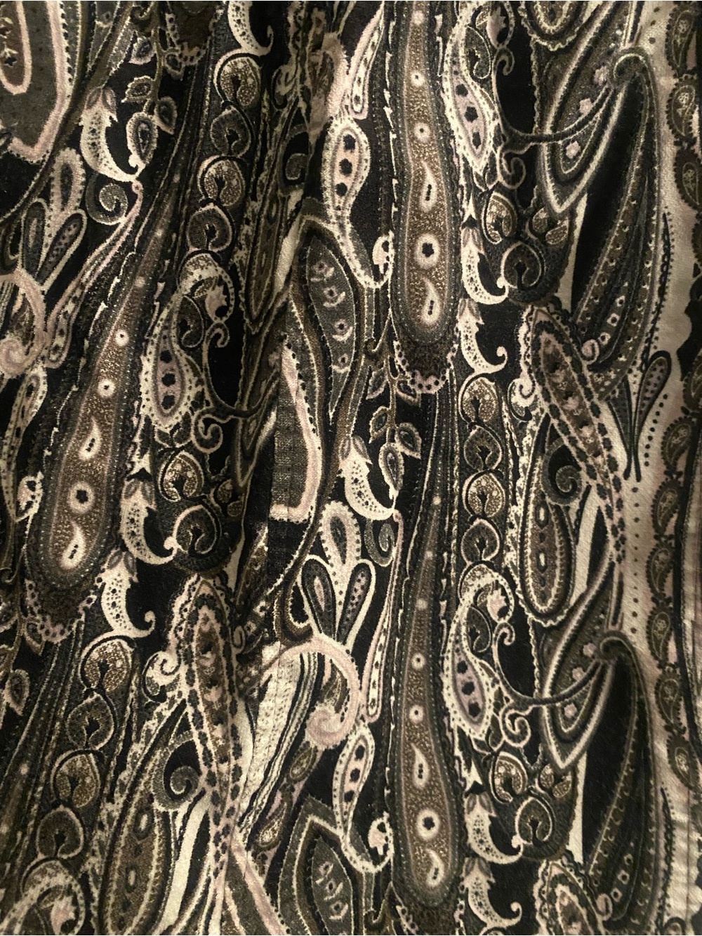 Bisou Bisou Black and Gray Paisley Long Coat - Picture 3 of 6